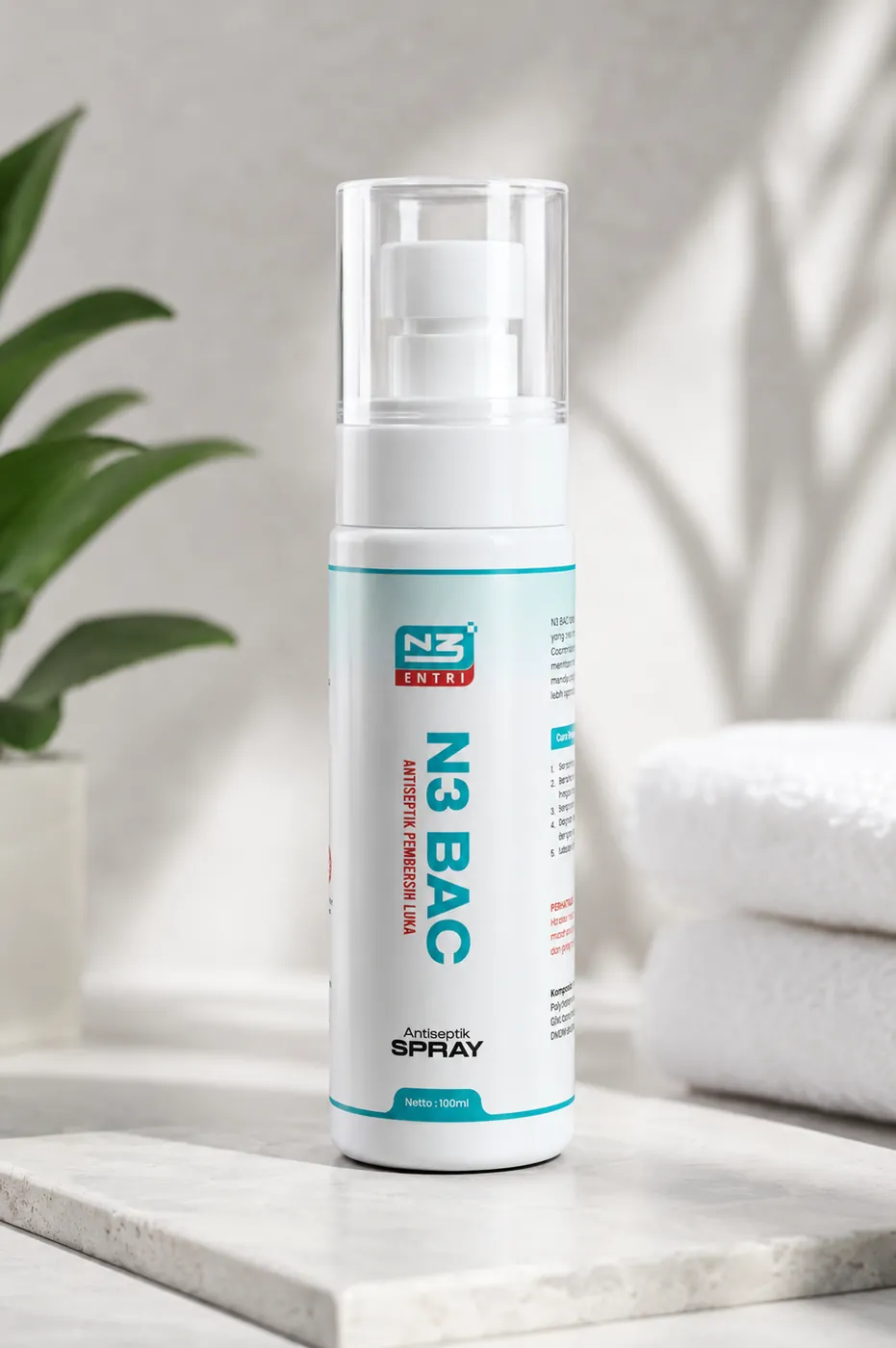 N3 BAC cairan antiseptik pembersih luka 100 ml — foto lifestyle