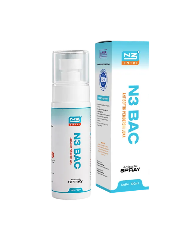 Dus kemasan N3 BAC 100 ml dengan penandaan izin edar