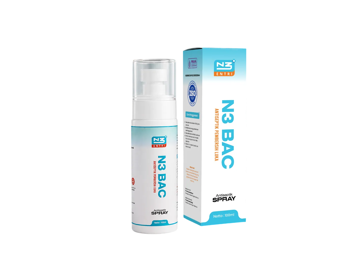 Kemasan N3 BAC 100 ml — foto studio bersih